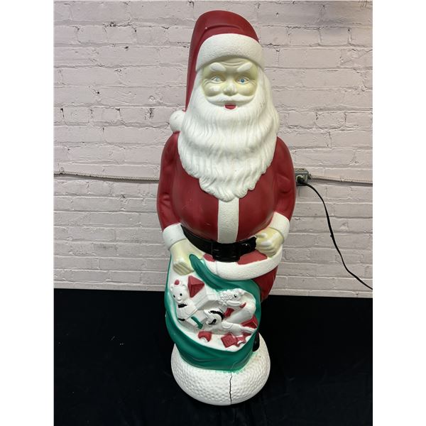 Vintage Blow Mold Santa Figure Indoor Outdoor Christmas Holiday Decoration 41"