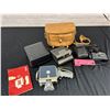 Image 1 : Lot of Assorted Vintage Film Cameras Polaroid, Hanimex, Vivitar, Eumig Movie Recorder, bags