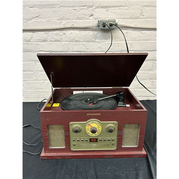 Vintage Sylvania Radio, CD Player, 8-Track and Record Player