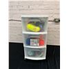 Image 1 : Plastic Storage Cart of Yarn, 3 drawers 25" x 12" x 13"