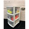 Image 4 : Plastic Storage Cart of Yarn, 3 drawers 25" x 12" x 13"