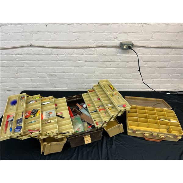 Large Lot of Fishing Items, Tackle Boxes, Lures, Knifes etc