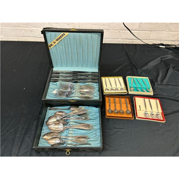 Vintage Antique Rogers Silverware Cutlery Flatware Set & Tea Spoons