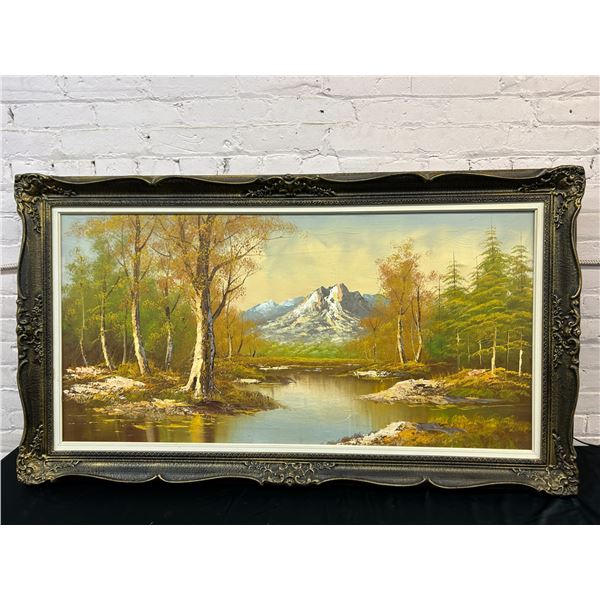 Vintage Ornately Framed Landscape Painting 55" x 32"