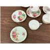 Image 3 : Lot of Fine Bone China 7 Cups and Saucers, 2 extra cups, 2 extra saucers, Tea Pot *lip damage*