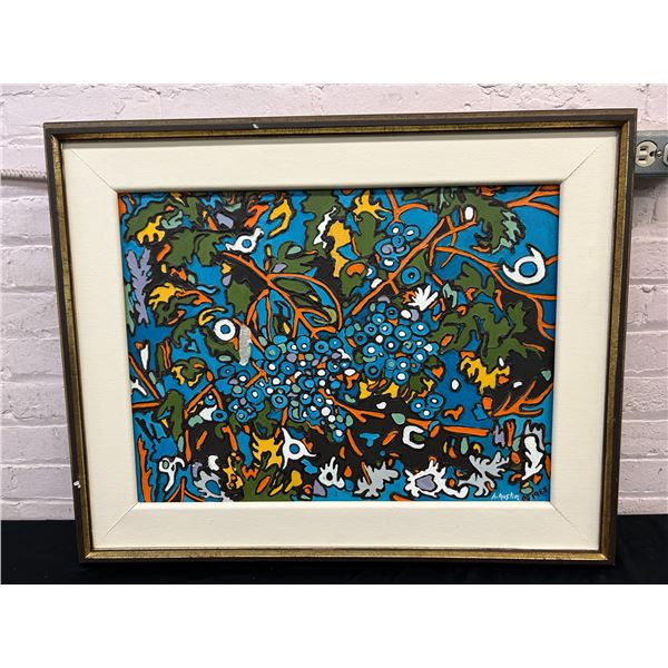 "The Grapes of Wrath" Original Framed Canvas Painting by Lillian Austin *damaged*