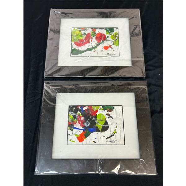 Pair of Framed Original Paintings by Lillian Austin 11" x 13" "Gift of Love" 2pc Set
