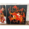 Image 4 : Lillian Austin "Red Rum" 3pc Original Canvas Paintings Set Trio