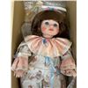 Image 2 : Porcelain Baby Doll Indigenous Outfit Cathay Collection and Goebel Clown Jester Porcelain Doll