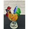 Image 2 : Art Glass Blown Glass Rooster Figurine 8"