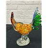 Image 3 : Art Glass Blown Glass Rooster Figurine 8"