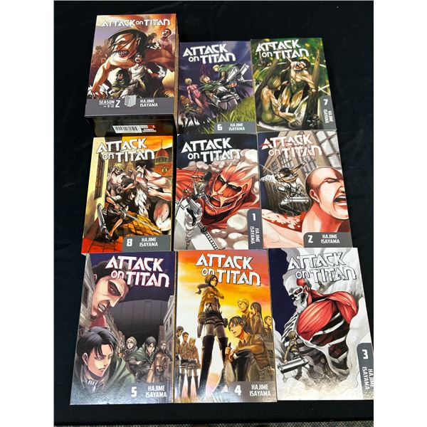 Lot of Attack on Titan #1-12 Manga Run with Box Set of #9-12