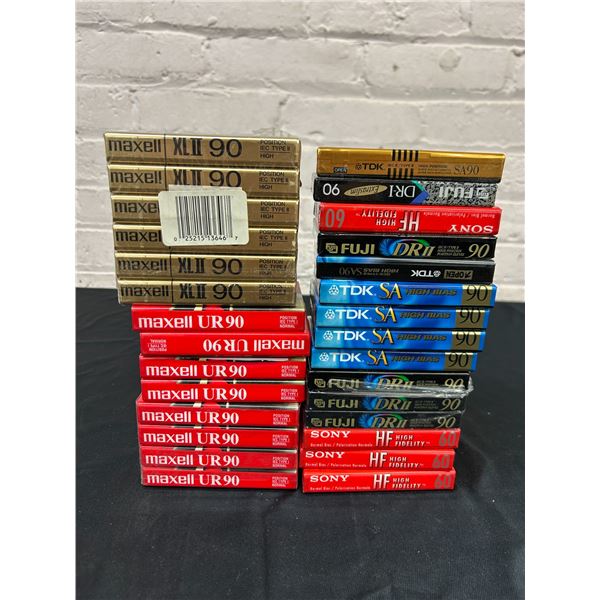 Lot of 29 Blank Cassette Tapes NEW