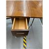 Image 7 : Mid Century Modern Drop Leaf Hide A Way Table on Wheels
