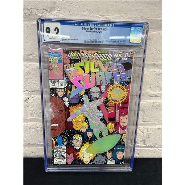 Marvel Silver Surfer #V3 #75 Death of Nova Frankie Raye 1992 CGC 9.2 White Pages