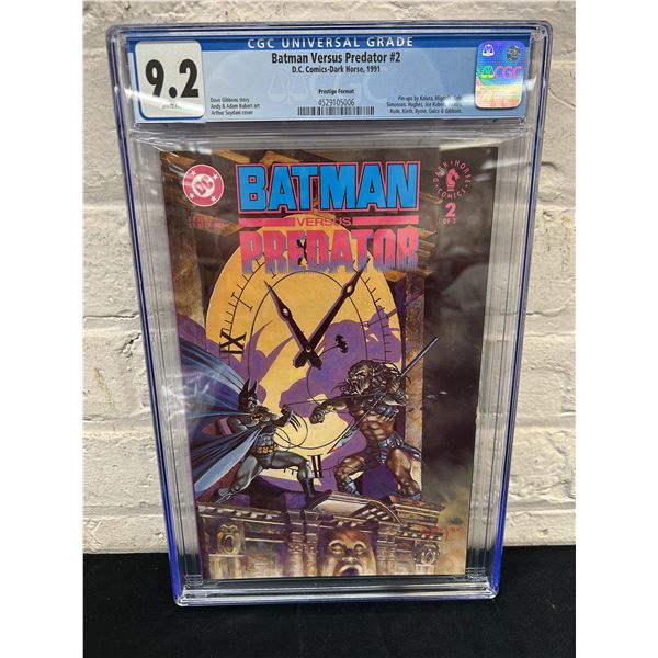 DC Dark Horse Batman Vs. Predator #2 Prestige Format Sutdam 1991 CGC 9.2