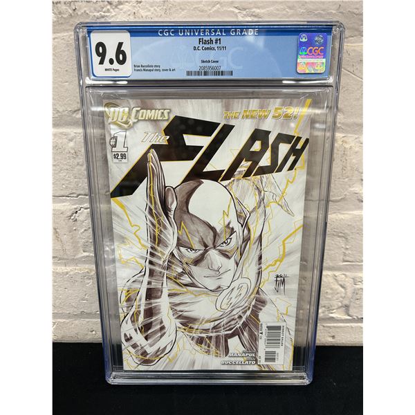 2011 DC Flash #1 Sketch Cover Limited Edition 1/200 The New 52 Francis Manapul Cover & Art CGC 9.6 W