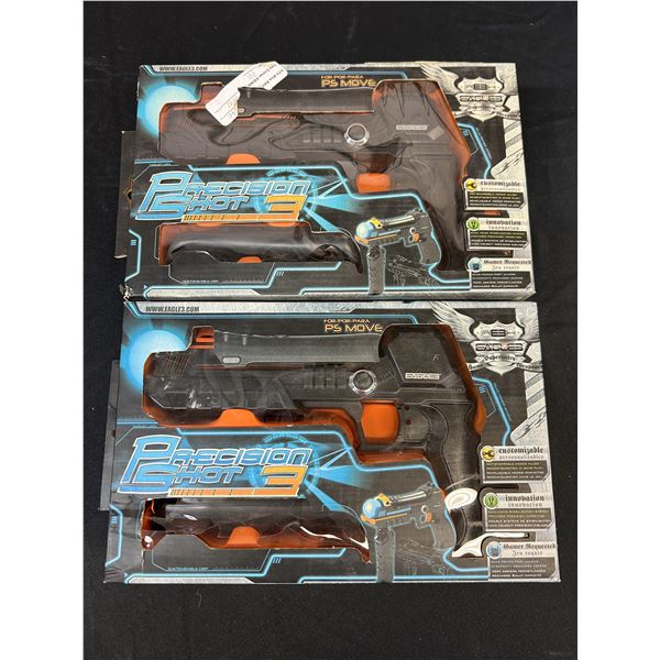 Two PS3 Precision Shot 3 Light Gun for Sony PlayStation 3. Eagle 3. PS Move. New in box. Some wear t