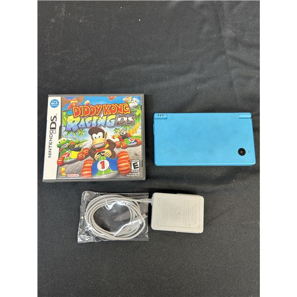 Nintendo DSi Light Blue Console Video Game With Charger, Stylus & Diddy Kong Racing. Works well.