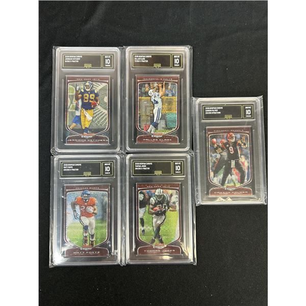 NFL Football 5 Card Graded GMA 10 Lot Bowman Chrome Xfractor /250 Dallas Clark Matt Forte Carson Pal