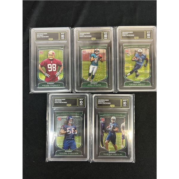 NFL Football 5 Card Graded GMA 10 Bowman Chrome 2009 Xfractor Rookie lot /250 Limited Edition. SP.