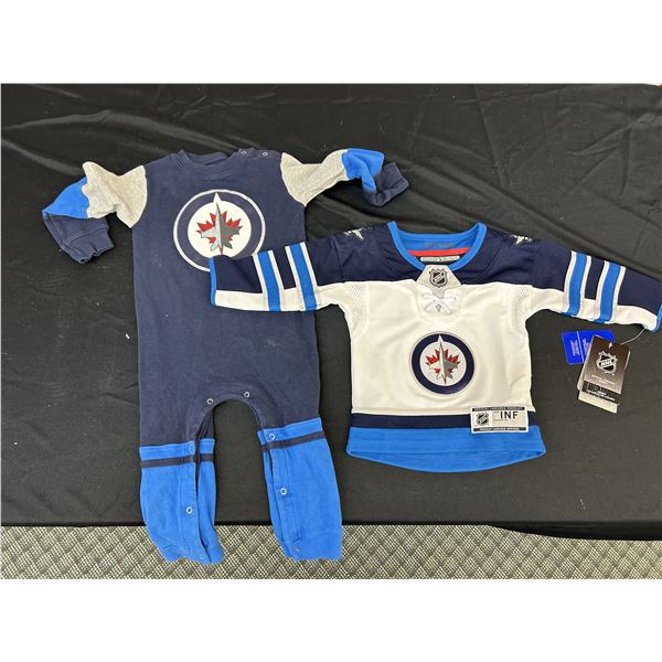 Lot of 2 Winnipeg Jets Toddler / Infant Onesie and Jersey