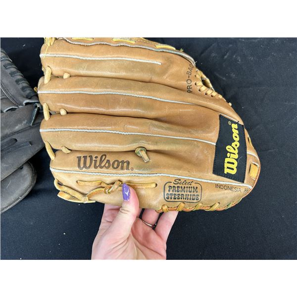 Rawling and Wilson Baseball Gloves