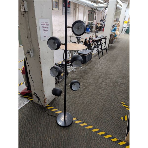 6 bulb Black Floor Lamp Retro Style Modern *Has Issues*