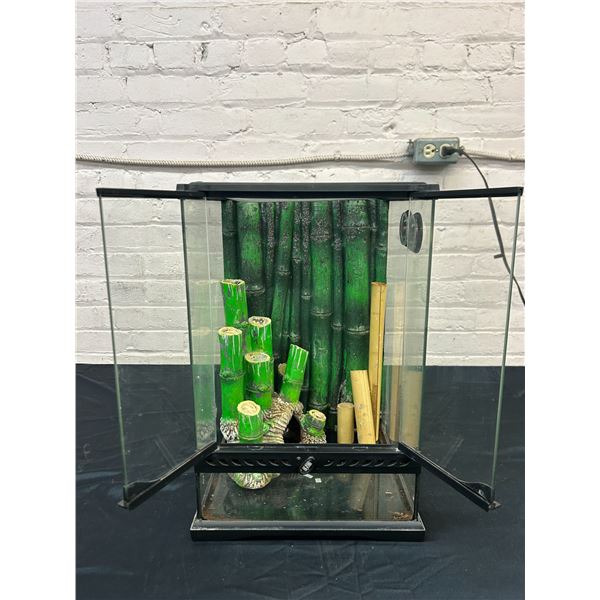 12" x 12" x 18" Reptile Tank Terrarium / Habitat with Bamboo Decorations