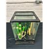 Image 3 : 12" x 12" x 18" Reptile Tank Terrarium / Habitat with Bamboo Decorations