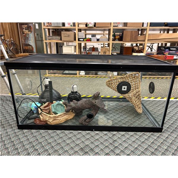 Large Reptile Tank  3ft x 18.5" x 17" Habitat Terrarium with Accessories
