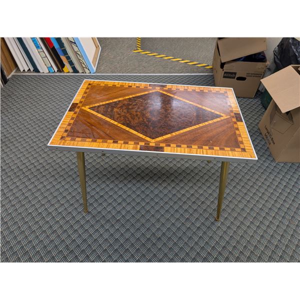 Vintage Mod Century Inlaid Wood Table Marquetry 29"*19"*22"
