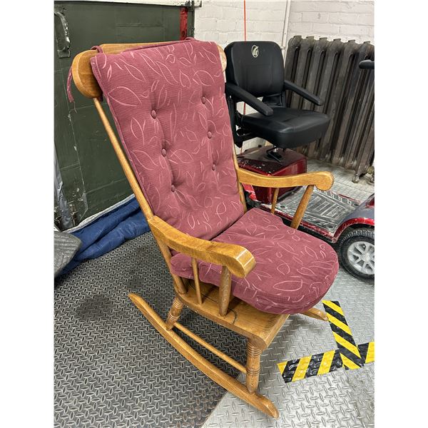 Vintage Wooden Rocking Chair with Cushion