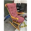 Image 1 : Vintage Wooden Rocking Chair with Cushion