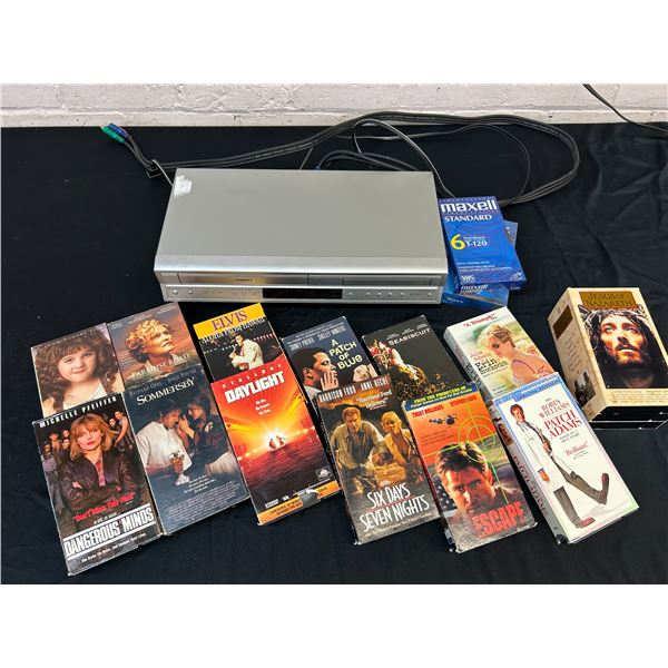 Toshiba DVD and VCR VHS Tape Player with 15 VHS Tapes