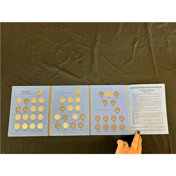 Book of Canadian Nickels 1922-1950 (partially complete)