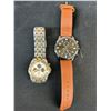 Image 1 : Lot of 2 Chronograph Style Quartz Watches (no batteries untested)