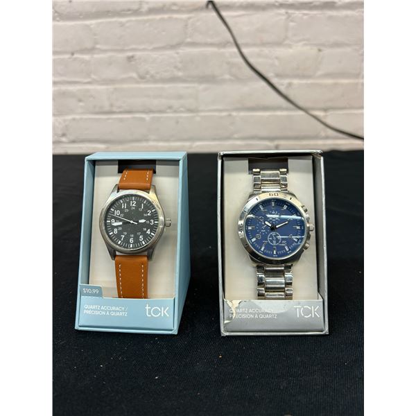 Lot of 2 TCK Quartz Watches New in Box Untested