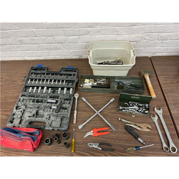 Lot of Assorted Hand Dools, Drill Bits, Sockets, etc