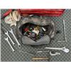 Image 2 : HUSKY Red Tool Box, Tool Bag full of Hand Tools, Bits, Straps, Etc