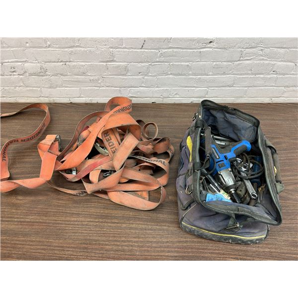 Straps and Tool Bag with Hand Tools / Power Tools inside