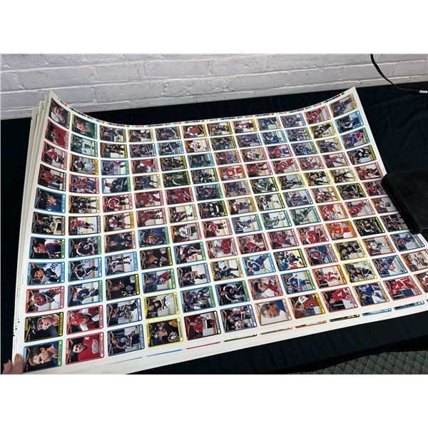 Lot of 4 Uncut Sheets of NHL Hockey Sports Cards 1990