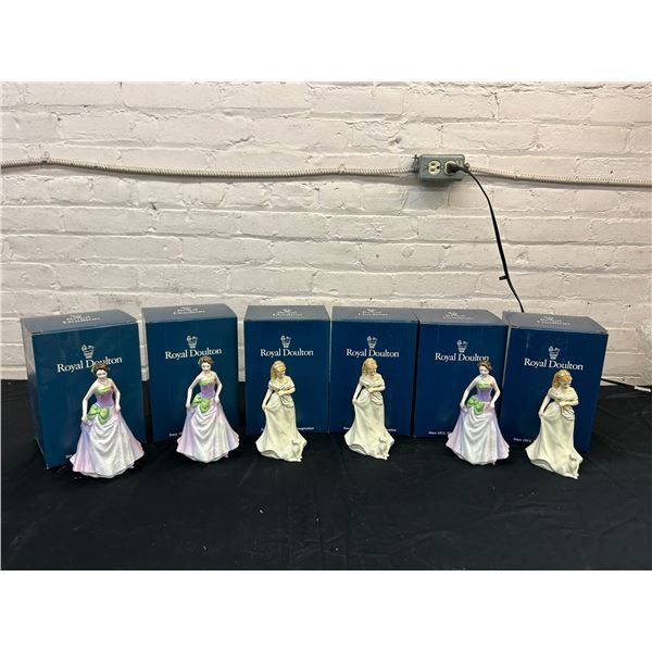 Lot of 6 Royal Doulton "Jessica" and "Morning Walk" Porcelain Figurines w boxes