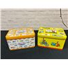 Image 1 : Lot of 2 Vintage Tin Containers Curious George and Tonka Toys 9" x 13" x 7"