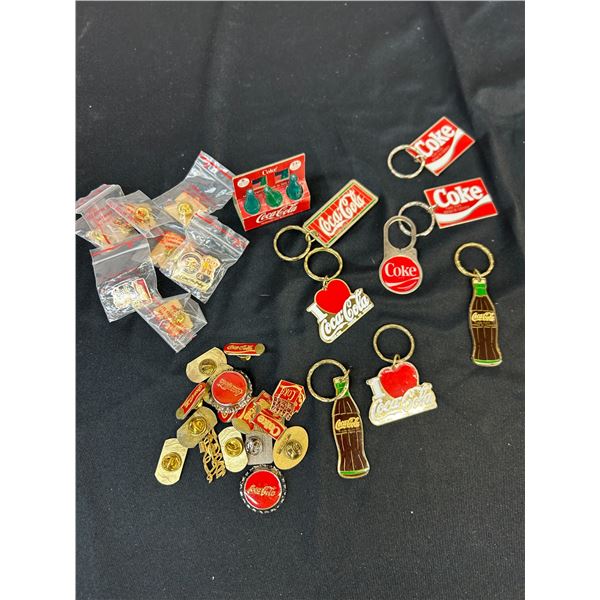 Coca Cola Keychains and Pins