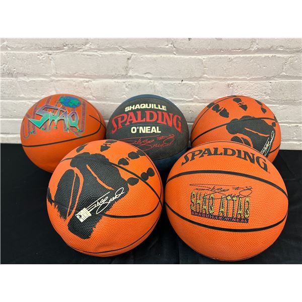 Lot of 5 Spalding Basketballs Shaquille O Neil