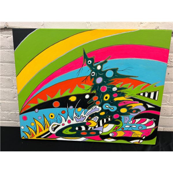 "One Happy Little Tree" by Lillian Austin Original Canvas Painting  28" x 22"