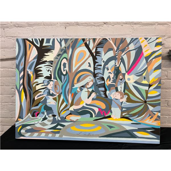 "God In Three Persons - Blessed Trinity" Lillian Austin Original Canvas Painting 38" x 27"