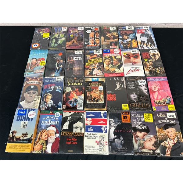 Lot of 28 SEALED VHS Tapes Mostly Classics, Oldies, 30s 40s and up.