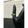 Image 4 : 14k Gold Emerald and Diamond Ring Size 8 approx 2.5 grams